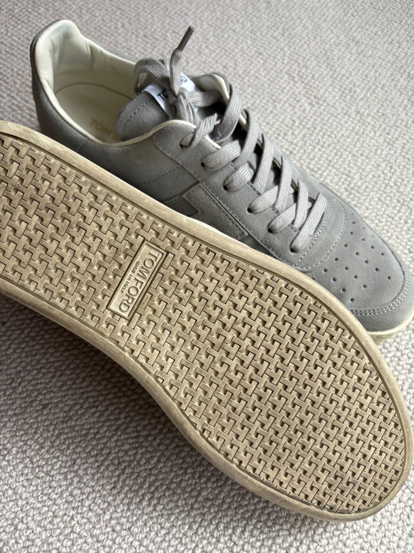 Tom Ford Grey Suede Sneakers