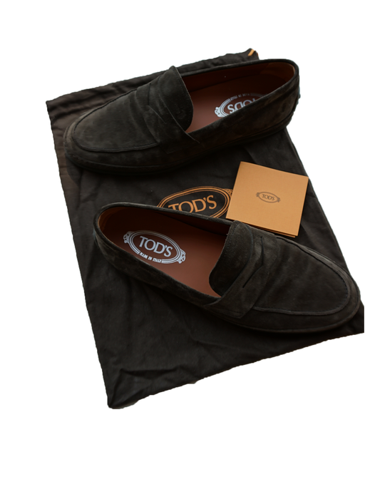 Tods Brown Suede Loafers